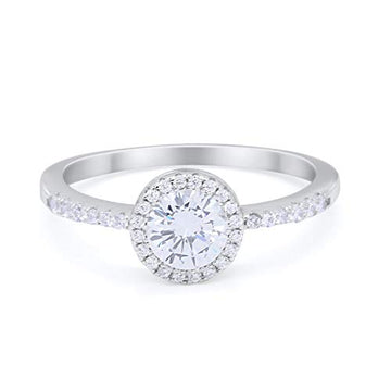 Vintage Style Engagement Bridal Ring Simulated Cubic Zirconia 925 Sterling Silver